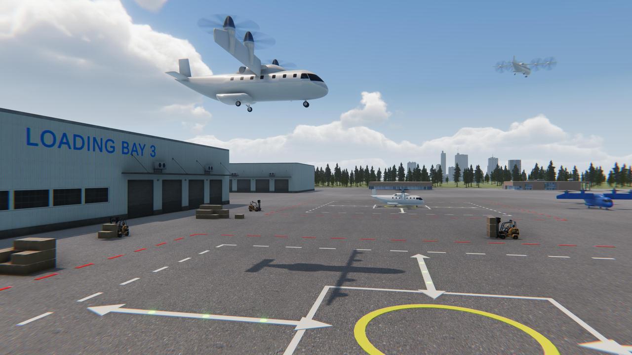 NASA is uniquely qualified to help revolutionize the Advanced Air Mobility cargo transportation industry by finding solutions for faster and cleaner modes of moving packages, using both large cargo delivery aircraft and small package delivery drones like seen in this concept image.